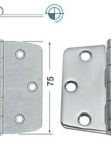2 Bisagras Inox. 74x75